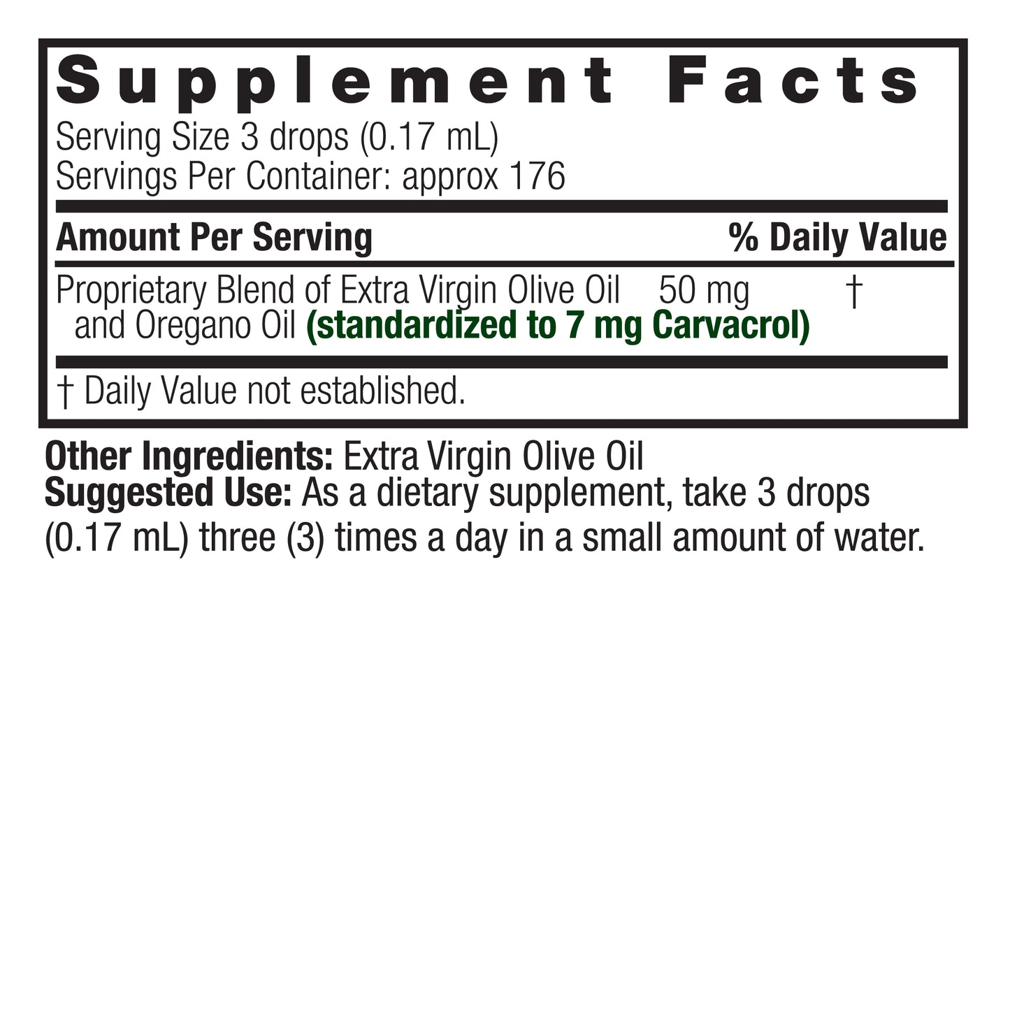 Oil of Oregano 1oz. Alcohol Free
