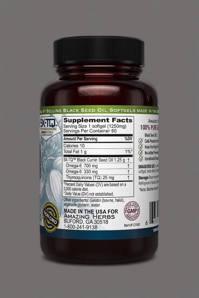 Black Seed Oil XL Softgels 1250mg